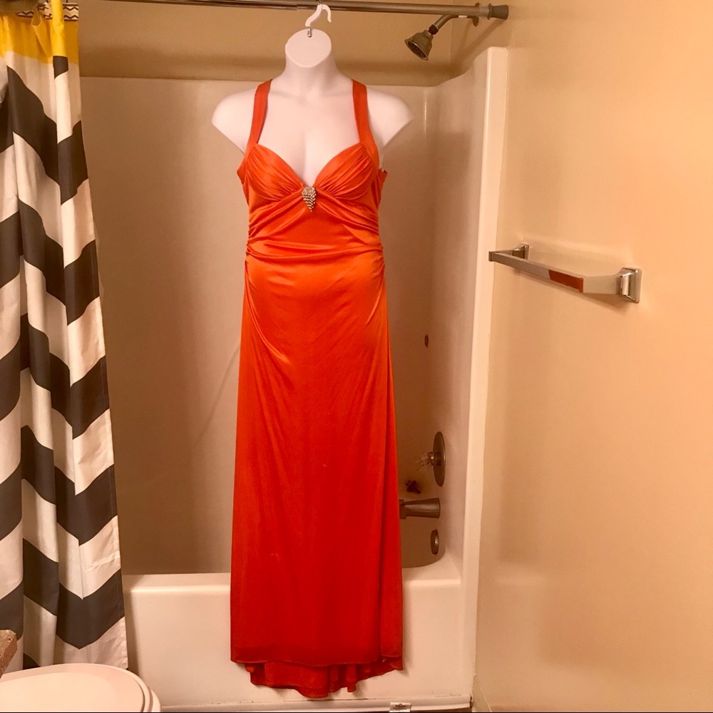 Orange cross back dress